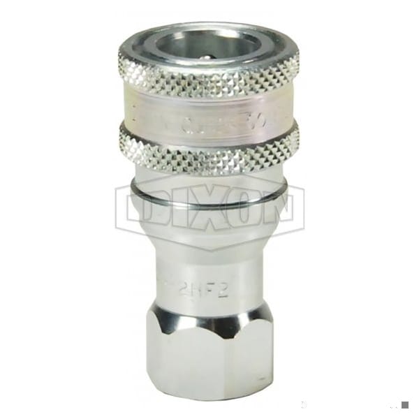 DQC H Industrial Interchange Poppet Valve Female Coupler, 1-11 Nominal, Female BSPP, Steel